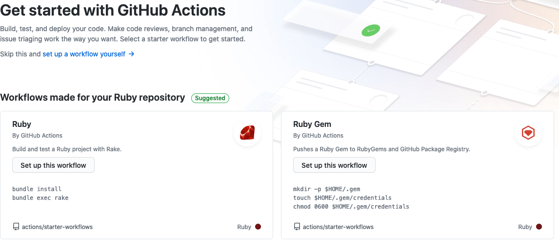 RailsアプリケーションのGitHub Action template